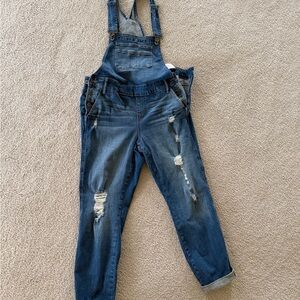 Torrid Denim Overalls with Contrast Stitching